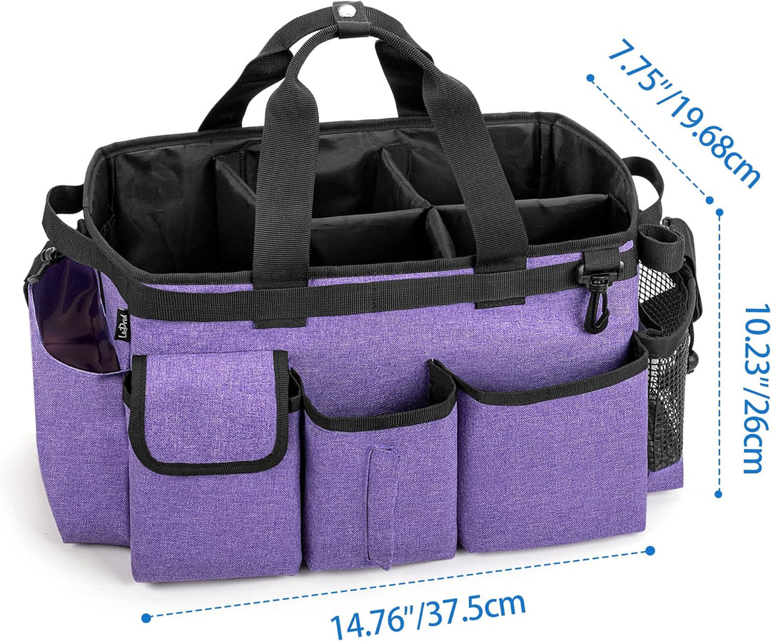 LoDrid Grosse Reinigungs-Caddy-Tasche mit Abnehmbarer Trennwand, tragbarer Reinigungs-Caddy-Organize