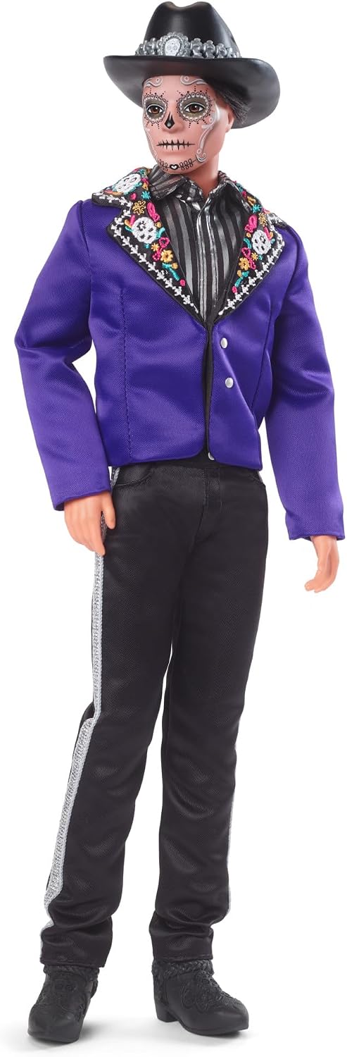 BARBIE Día De Muertos Ken - Sammlerpuppe mit sanftem Satin-Anzug, Schädelmuster, Calavera-Gesichtsbe