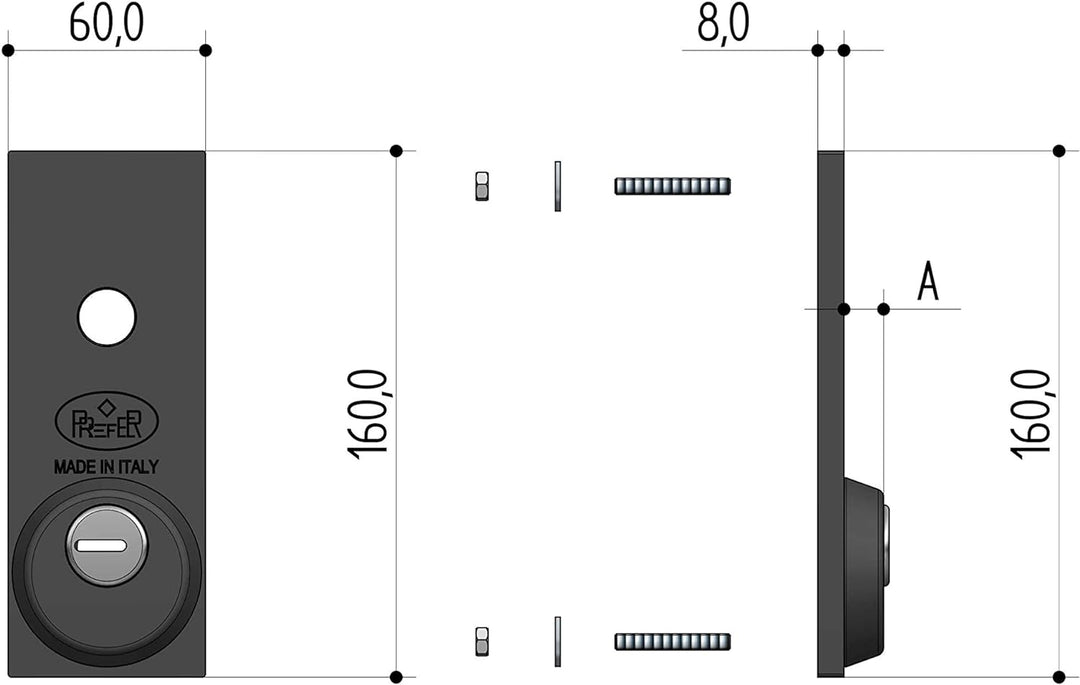 Sicherheitsschild für Schwingtüren/Garagen
