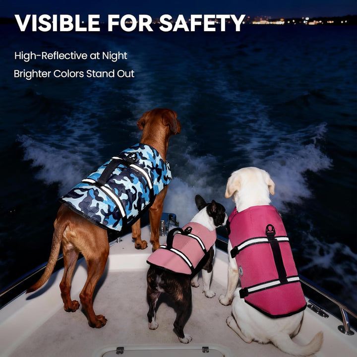 VIVAGLORY Rip Stop Schwimmweste Hund, Hundeschwimmweste, Schwimmhilfe & Auftrieb, Rettungsweste Hund