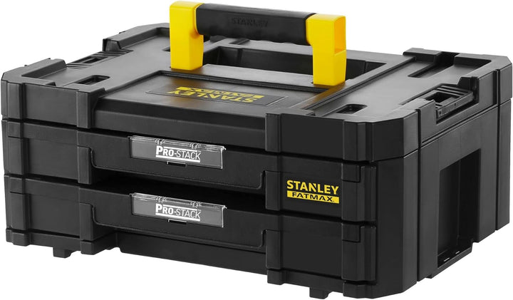Stanley FatMax Werkzeugkoffer / Werkzeugkasten TSTAK VI, 8L Fassungsvermögen, mit 2 Schubladen und O