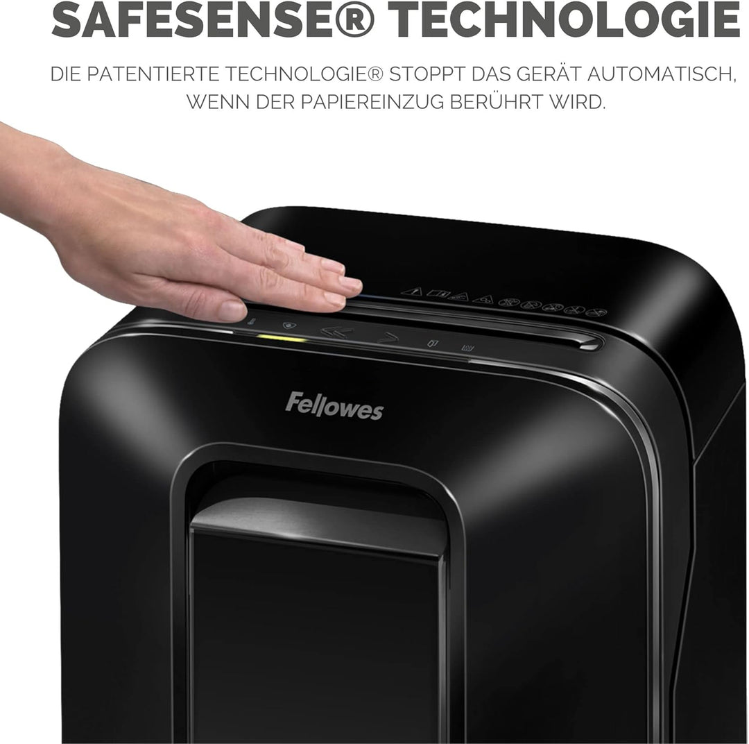 Fellowes Aktenvernichter 12 Blatt Partikelschnitt (P4), Papierschredder für Büro, Homeoffice, Powers