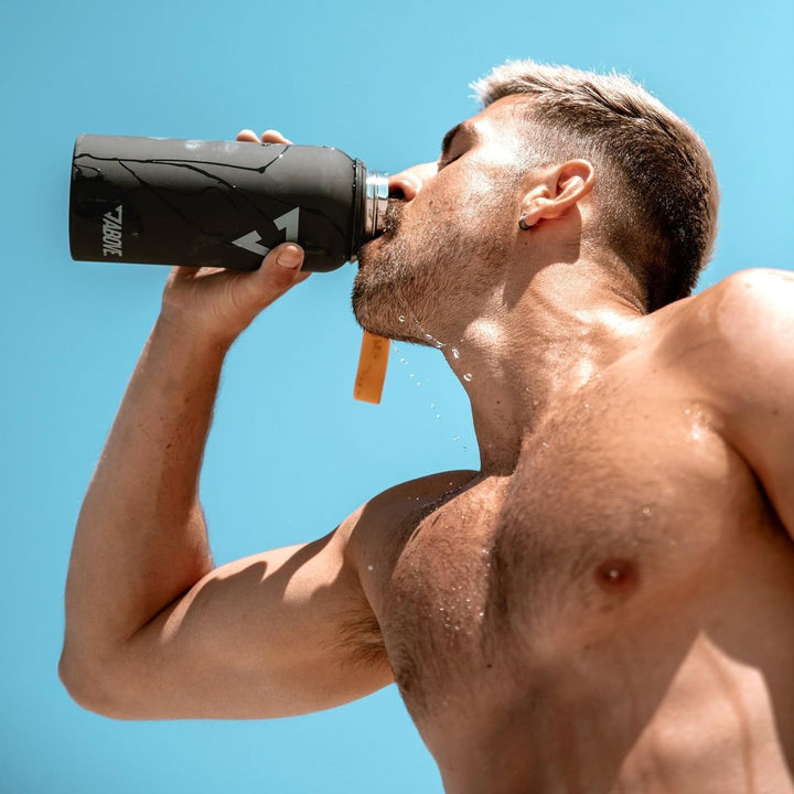 ABOVE. Trinkflasche Edelstahl 1L I Gratis Trinkverschluss I BPA-FREI I Thermosflasche hält bis zu 12