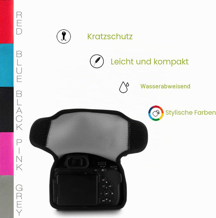 MegaGear Ultraleichte Kameratasche aus Neopren kompatibel mit Nikon Coolpix P1000 Grau, Grau