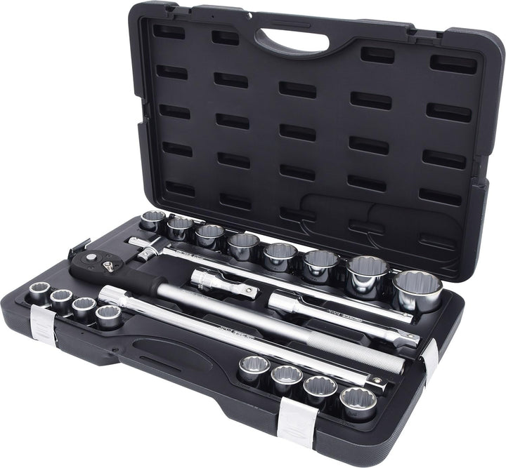 KS Tools 911.0722 3/4 Zoll 12-Kant Steckschlüssel Satz | inklusive Umschaltknarre, 24-Zahn | matt sa