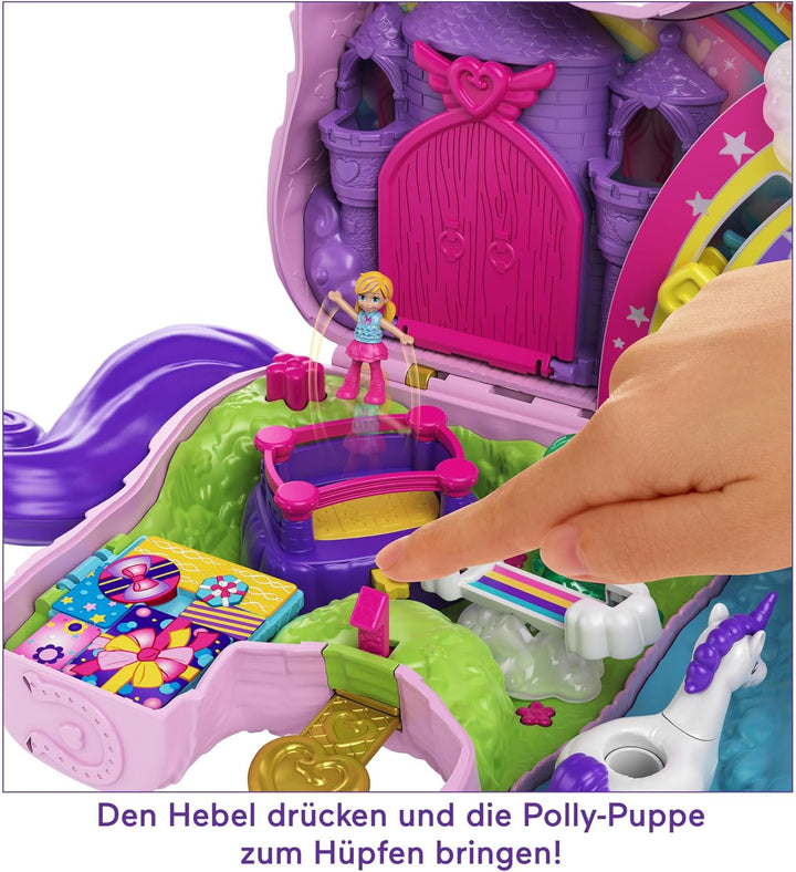 Polly Pocket HJN76 - Flamingo-Party, grosses Spielset mit 26 Überraschungen, Pop + Swap-Funktion, Tr