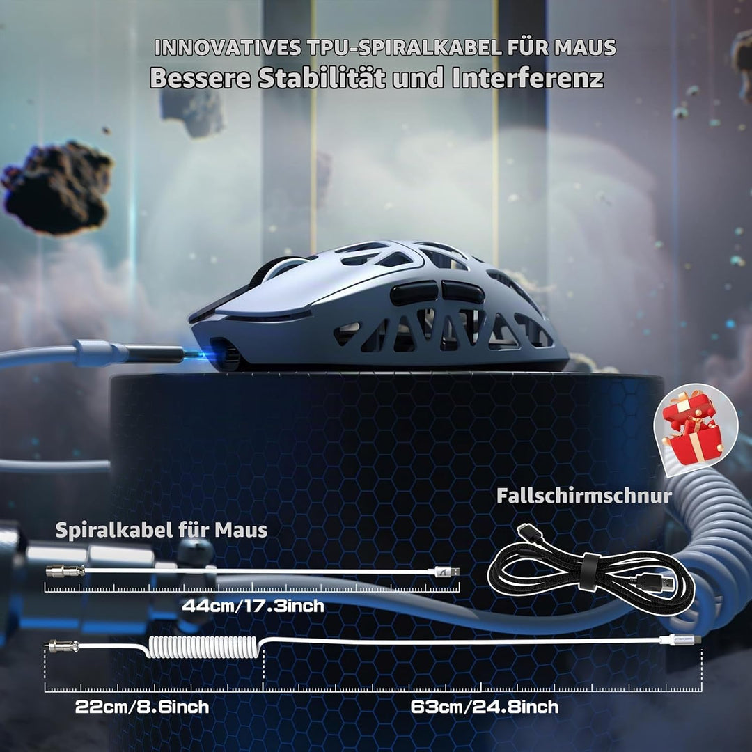 ATTACK SHARK R2PRO 45g Superlight Magnesiumlegierung Maus, PixArt PAW3950-Sensor, 42000 DPI, 8000Hz