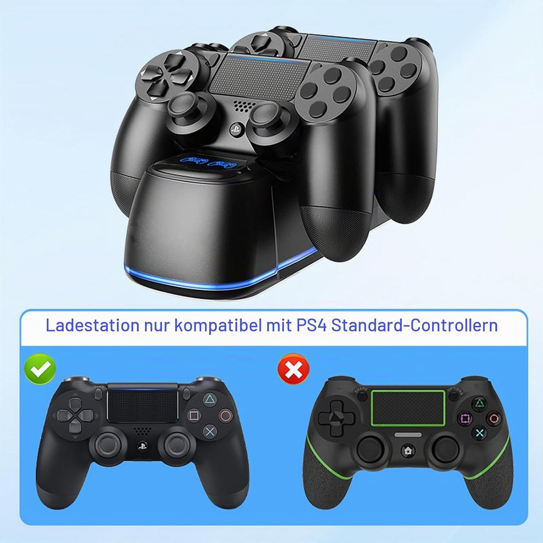 Controller Ladestation für PS4,Controller Ladestation für PS4 mit RGB Lichteffekt, Dual Controller G