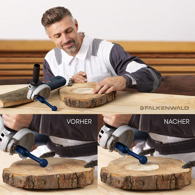 FALKENWALD® Kugelfräser Holz Fein 20mm - Winkelschleifer Zubehör für Holzbearbeitung - Frässcheibe f