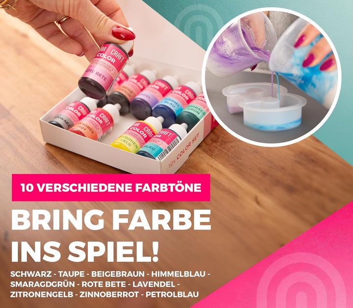 KERACRAFT Color 25ml - Farbpigmente für Giesspulver 10er Set