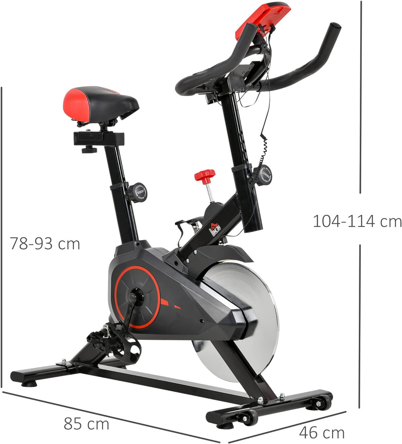 HOMCOM Indoor Cycling Bike Trainer Home Gym Fahrradtrainer Fitnessfahrrad 85 x 46 x 114