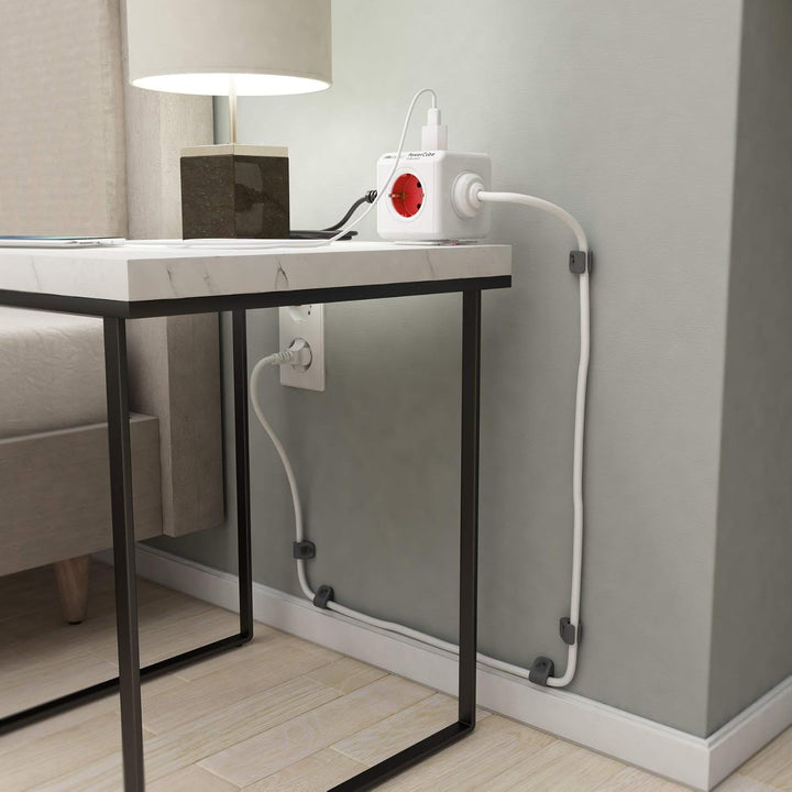 allocacoc PowerCube Extended EU, 5x Steckdose und Verteiler, 230V Schuko, Weiss Grün