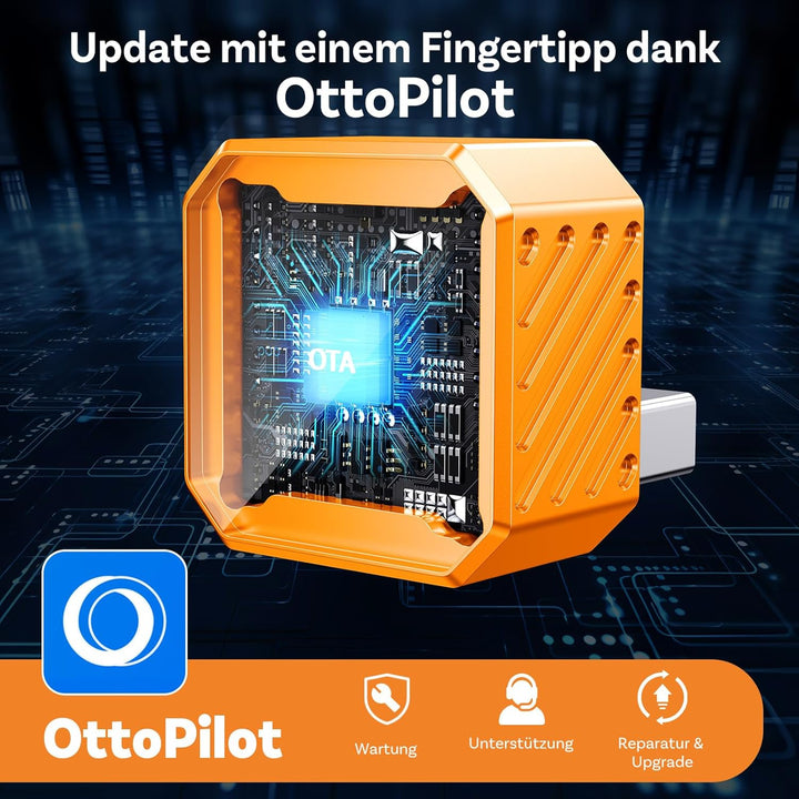 OTTOCAST Mini Pot 2026 Upgraded, 2-in-1 CarPlay &amp; Android Auto Wireless Adapter für iOS 10+/Android