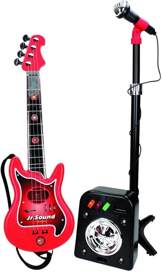 REIG 844 Spielzeug-Set mit 4-saitiger Gitarre und verstärktem Mikrofon
