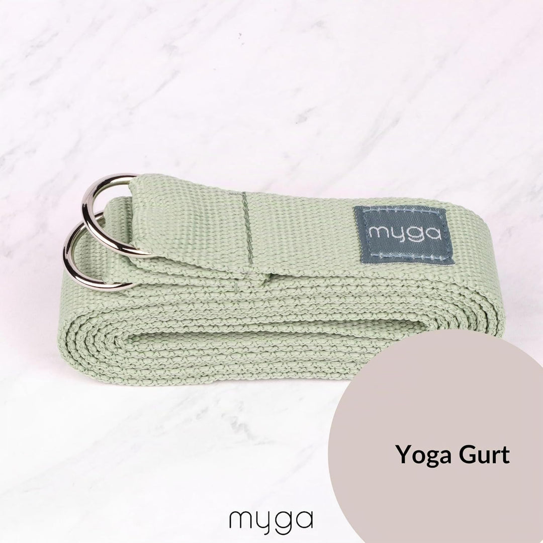 Myga Yoga Starter Kit | Komplettes Set mit Yogamatte, Yogablock & Gurt | rutschfest & Unterstützend