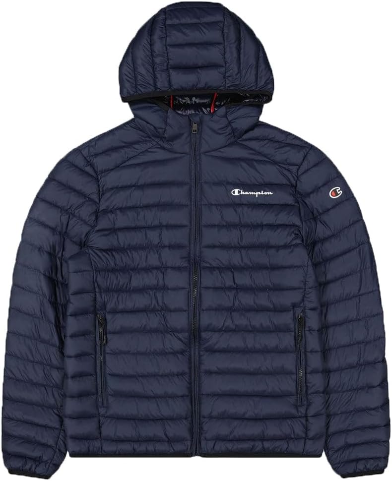 Champion Herren Legacy Outdoor Small Logo Hooded Wattierte Jacke L Schwarz, L Schwarz