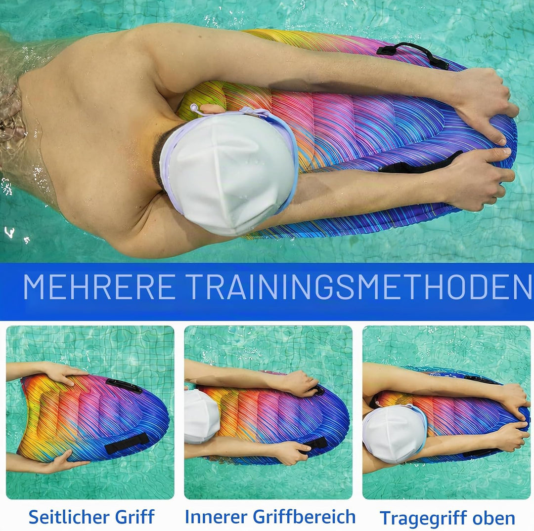 Luftmatratze Wasser für Kinder & Erwachsene, FainFun Surfbrett Aufblasbar, Bodyboard mit Griffen, Wa