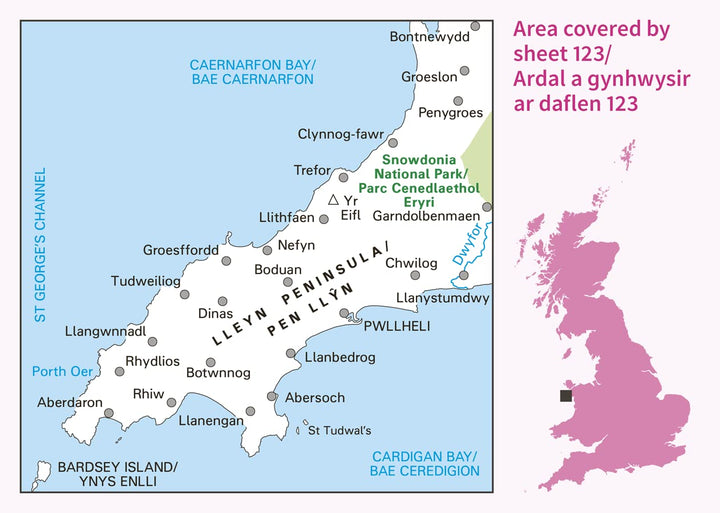 Lleyn Peninsula (OS Landranger Map, Band 123), Karte