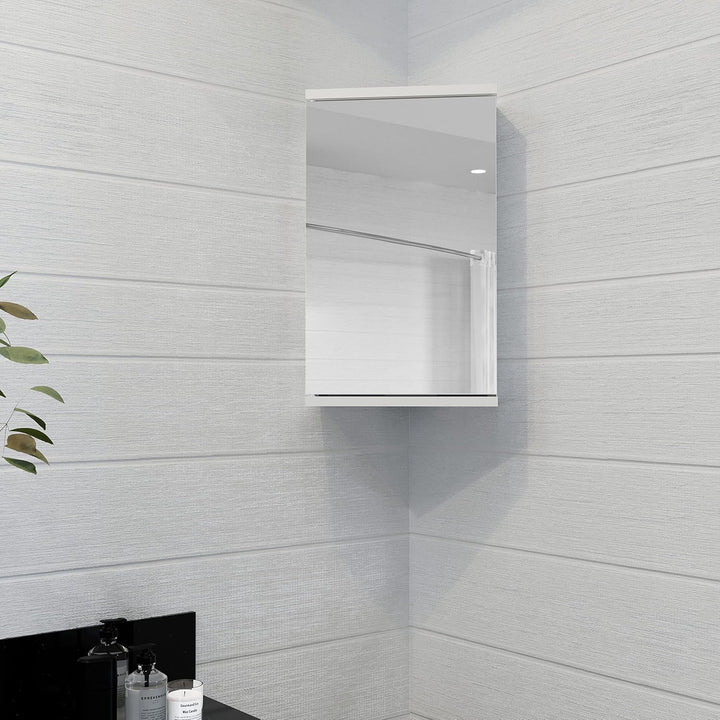 Croydex Spiegel-Eckschrank mit Tür, MDF, FSC-Zertifiziert, weiss