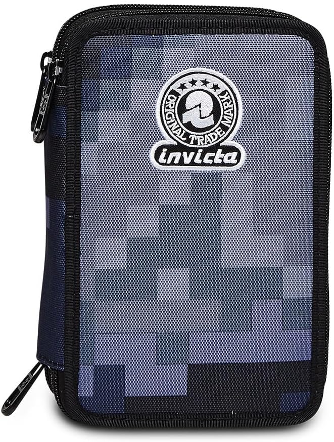 Invicta Federmäppchen, Mäppchen, mehrfarbig, Federtasche für Schreibwaren, Etui mit Stiften, Kugelsc