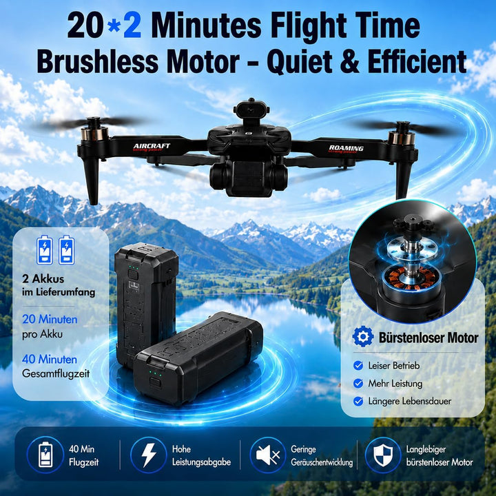 4,3"FPV-Drohne mit integriertem Bildschirm, Hindernisvermeidung, 1080P Kamera, bürstenloser Motor, 2