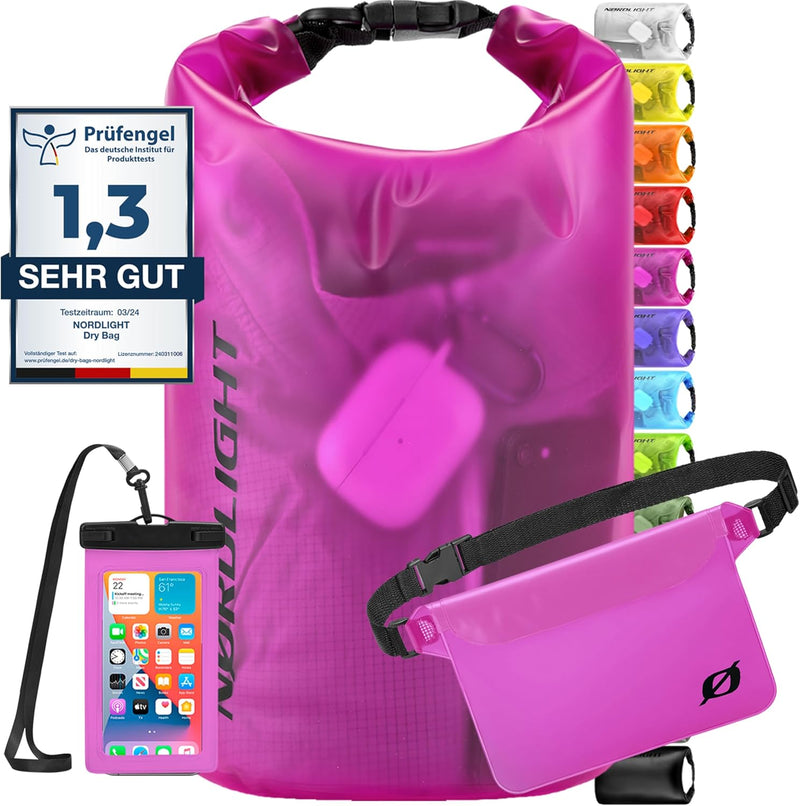 Nordlight Dry Bag wasserdichte Tasche - 2l 5l 10l 15l 20l 30l Liter | Wasserfester Packsack Seesack