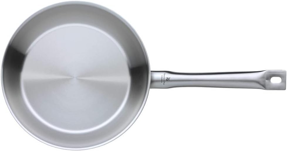 WMF Gourmet Plus Bratpfanne 24 cm Induktion, Pfanne unbeschichtet, Cromargan Edelstahl mattiert, bac