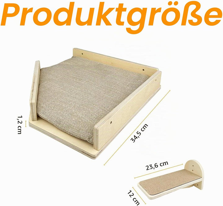 4er Set Kletterwand Katzen, Katzen Wandelemente, Katzentreppe Wand, Katzenbretter für Die Wand, Katz