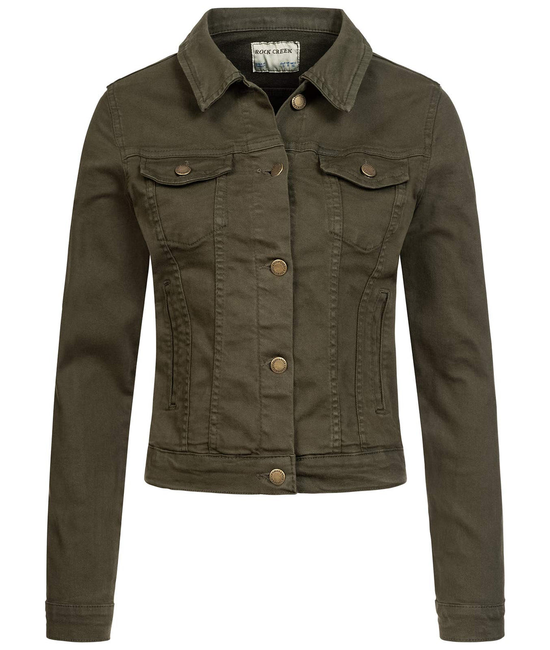 Rock Creek Damen Jeans Jacke Übergangs Jacke D-401 XS Dunkelgrün, XS Dunkelgrün