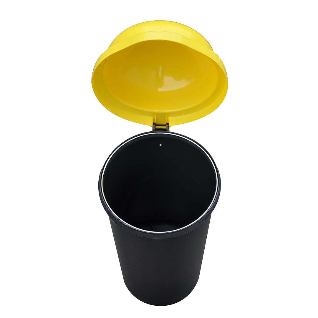 KUEFA HD-LA 60 Liter Mülleimer, Müllsackständer mit Laserbeschriftung (Gelb, Gelber Sack) und Befest