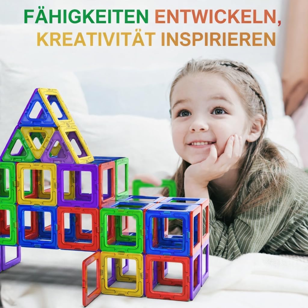 Desire Deluxe Magnetische Bausteine Magnet Montessori Spielzeug für Kinder 40PC Set Teilen ab 3 4 5