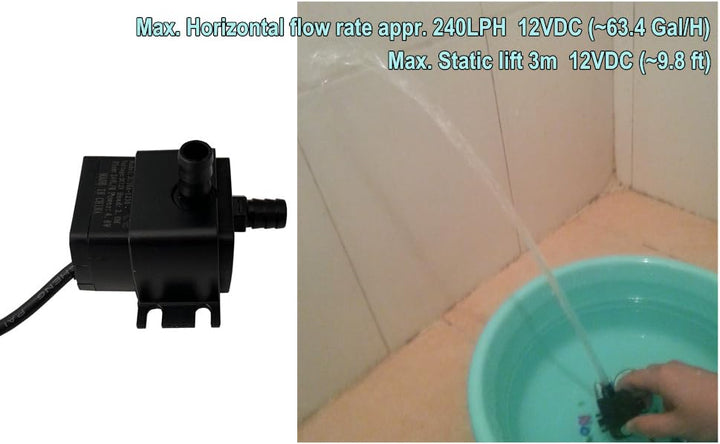 SHYSKY DC30A-1230 Mini bürstenlose DC Wasserpumpe 12V 4.8W 240L/h Hubhöhe 3m Lift Stabile und geräus
