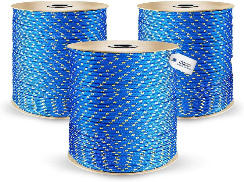 100m POLYPROPYLENSEIL 6mm BLAU Polypropylen Seil Traglast bis 420 kg Tauwerk PP Flechtleine Textilse