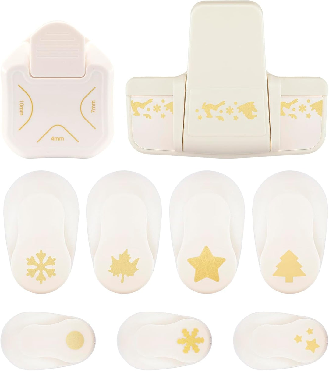 Vaessen Creative Stanzer Set - Motivstanzer - Weihnachten - 9 Stück - Tonpapier und Bastelmaterial b