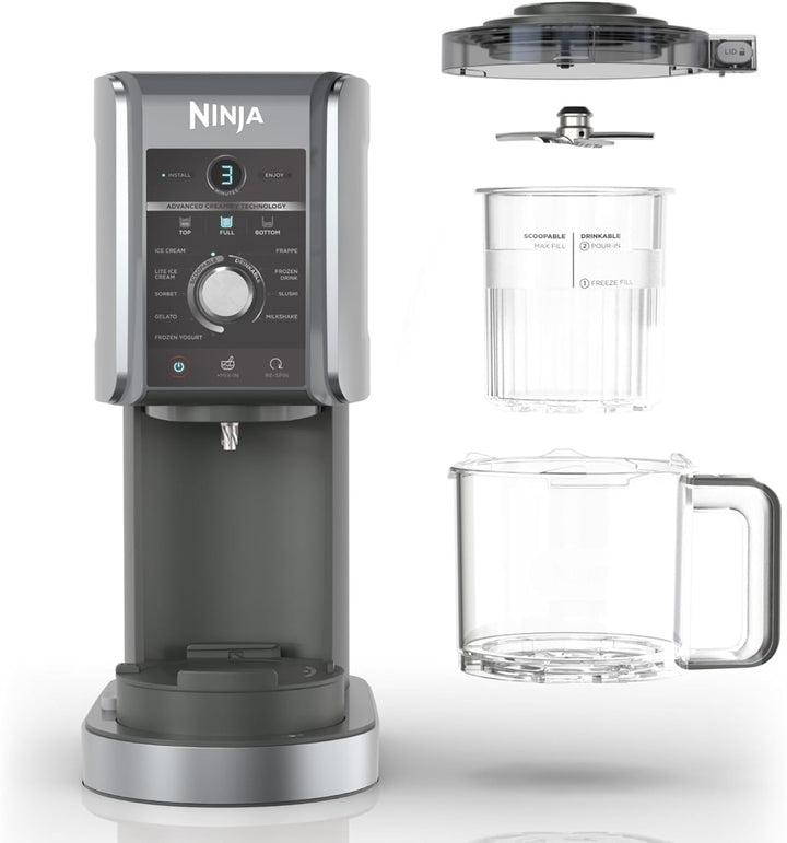 Ninja CREAMi Deluxe Eismaschine mit 3 Behältern, 10 Funktionen, Dessert & Ice Cream Maker für Eiscre