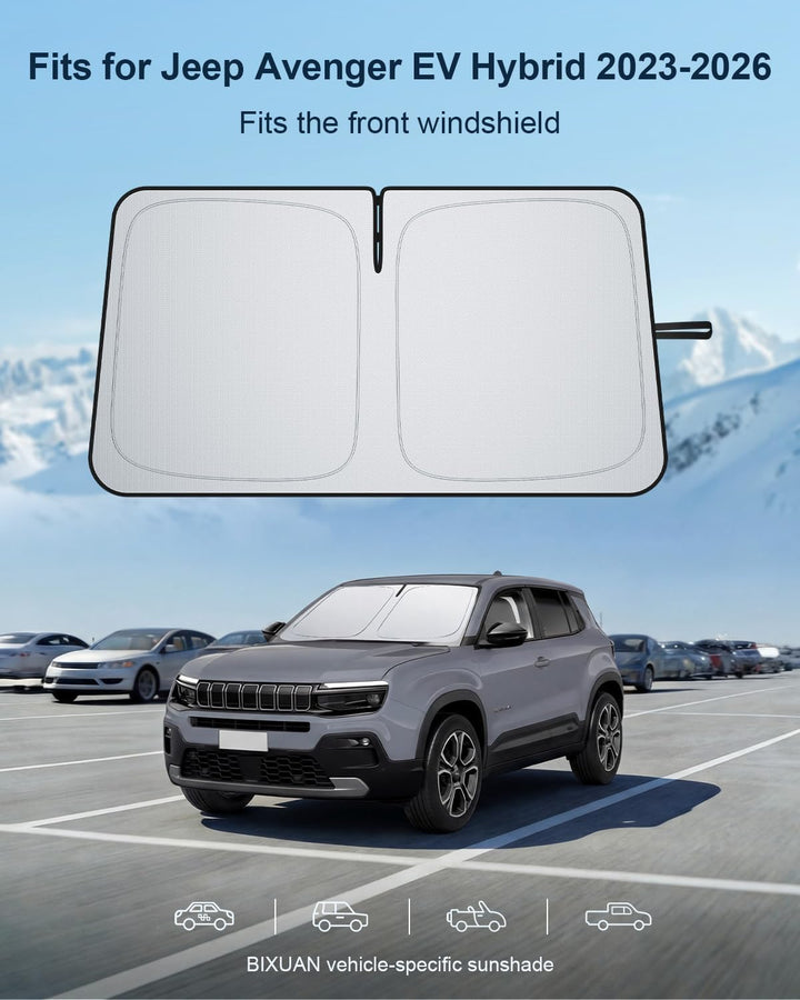 BIXUAN Frontscheiben-Sonnenschutz kompatibel mit Jeep Avenger EV Hybrid 2023-2025 2026 Auto Sonnensc