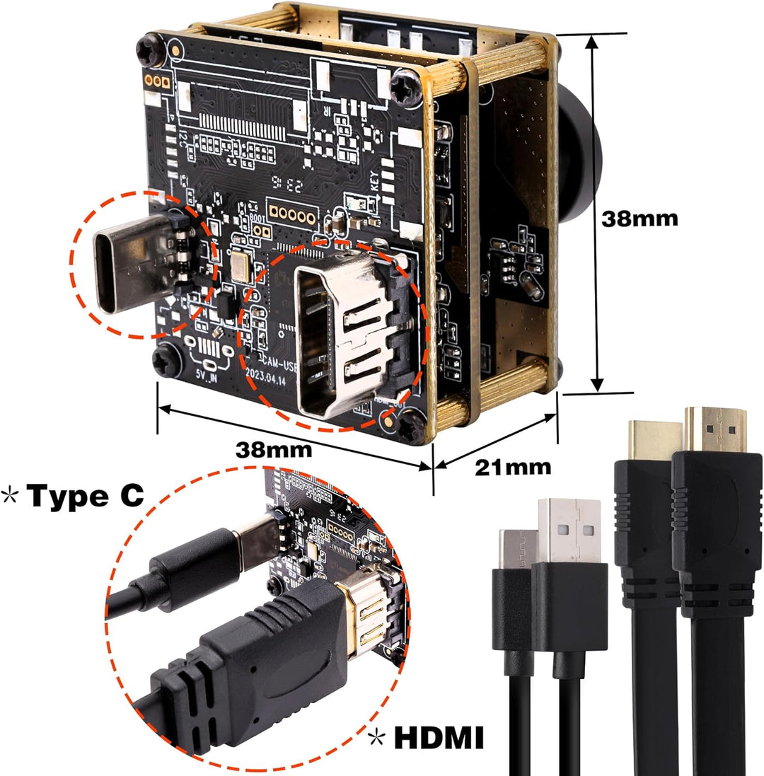 ELP HDMI USB-Kamera modul gleichzeitige Ausgabe Streaming Camera für PC 2-facher Digitalzoom 120 Gra