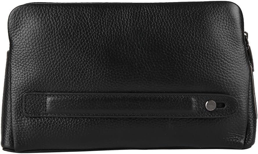 Mxzzand Herren Geldbörse Herren Reissverschluss Leder Geldbörse Smart Fingerprint Geldbörse Herren B