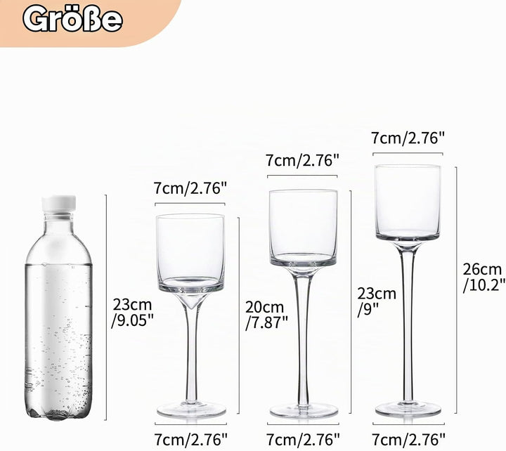 Nuptio 6 Sätze (18 Stück)Teelicht-kerzenhalter Glas-kerzenhalter Teelichthalter Hohe Elegante Kerzen