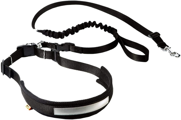 Dingo Jogginggurt 4 in 1 +Hundeleine mit einem Stossdämpfer Set L/XL Gürtel : 3,0 x 70-130 cm Hundel
