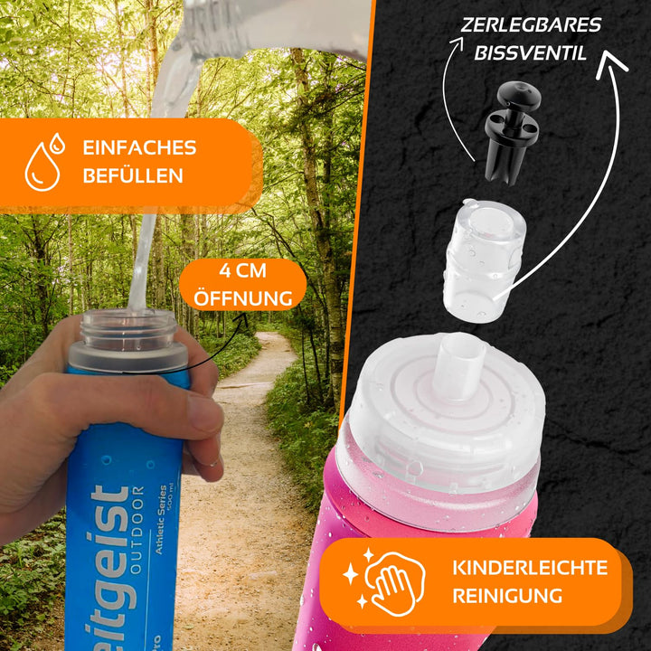 Soft Flask 500 ml FRX Pro (2er Set) Laufflasche TPU, BPA-frei, Faltflasche, faltbare Trinkflasche fü