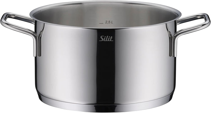 Silit Extra Cook, Kochtopf 20 cm mit Glasdeckel, Innenskalierung, breiter Schüttrand, hochwertiger s