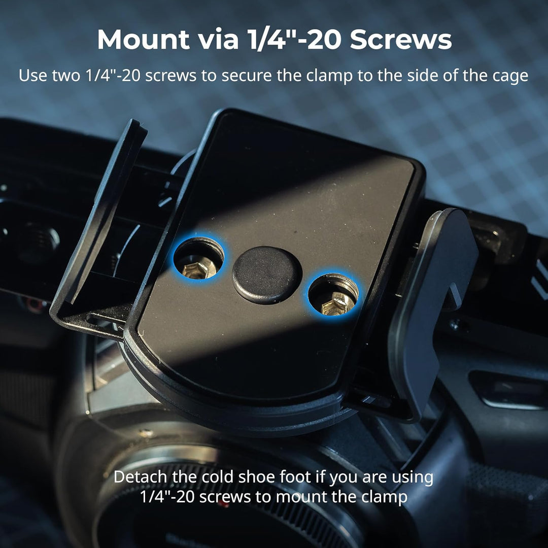 SMALLRIG Universal SSD Halterung mit Kabelklemme für Blitzschuh, 40–60 mm Klemmbreite, SSD-Halterung