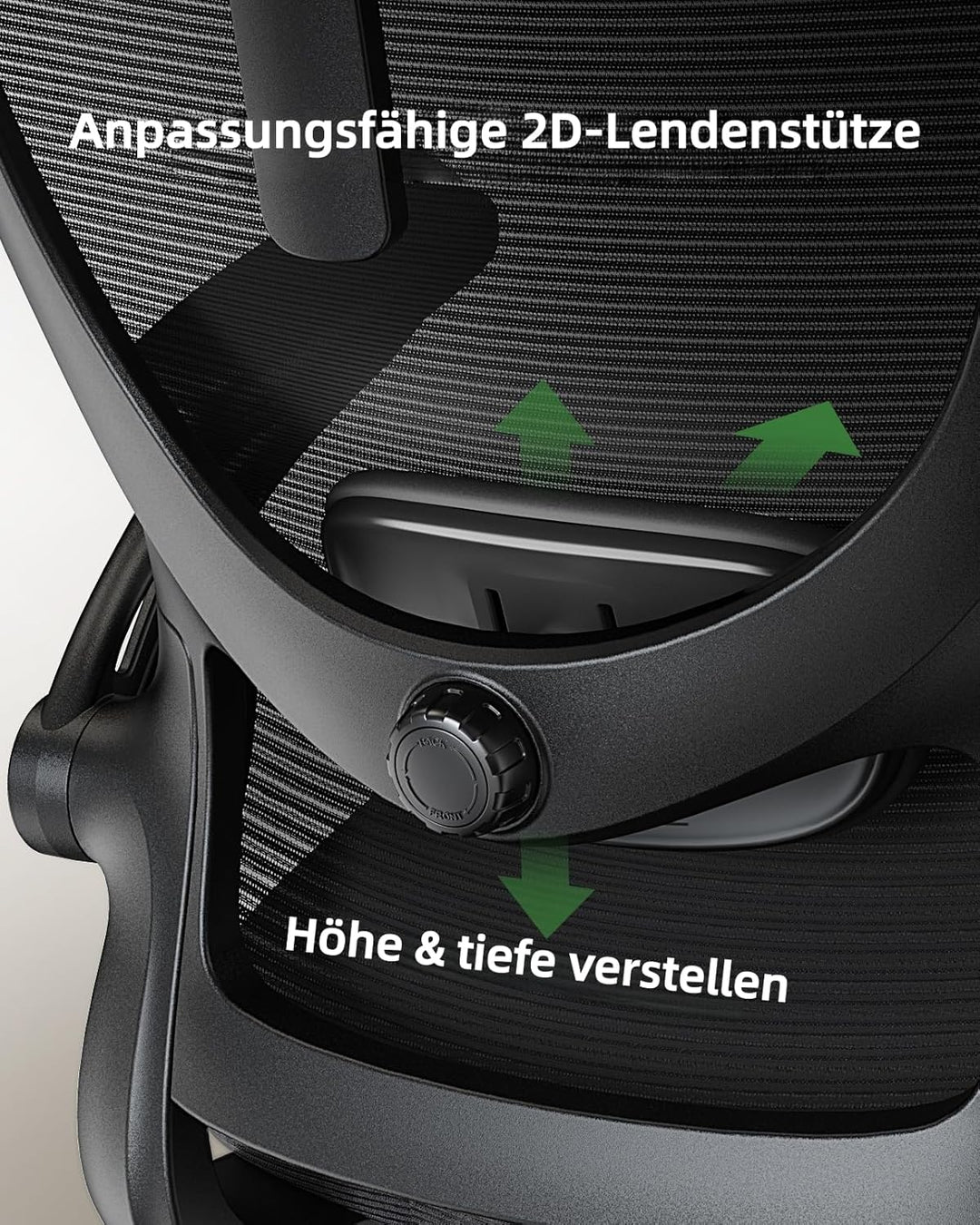 Marsail Bürostuhl Ergonomisch Schreibtischstuhl hat Verstellbarer Lordosenstütze Kopfstütze und Arml