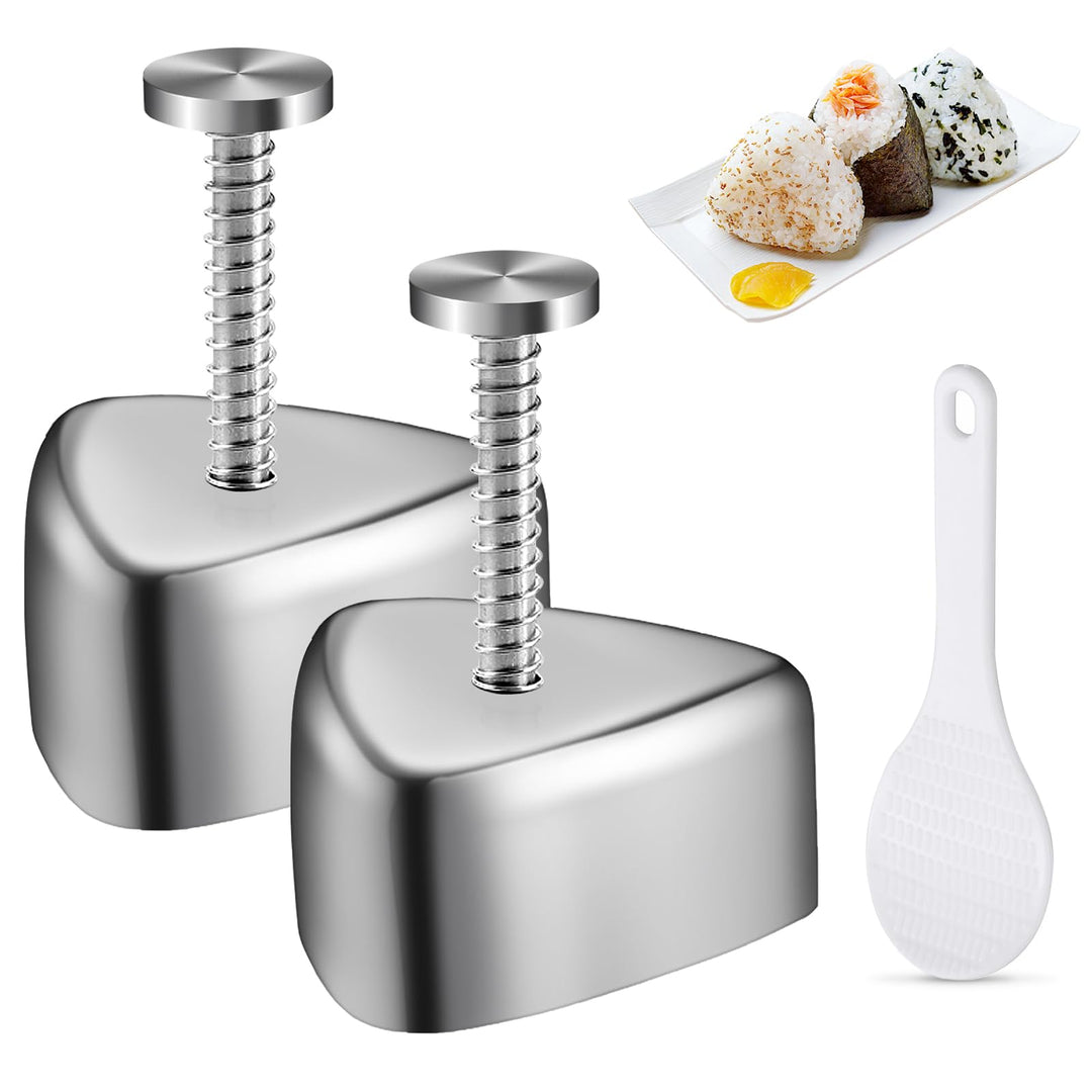 Nizirioo 2 Stück Sushi-Form, Dreiecksform, Reiskugelform, Edelstahl