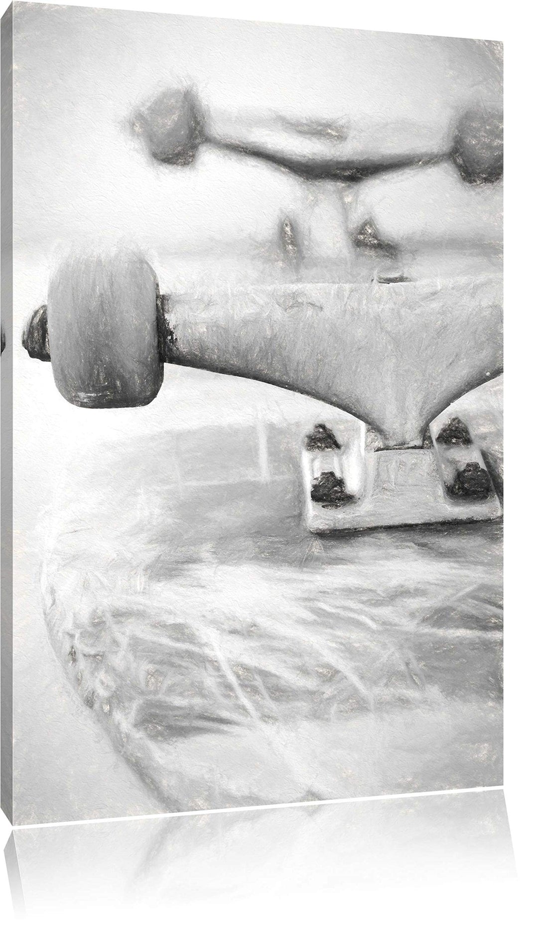 Skateboard Kohle Effekt, Format: 100x70 auf Leinwand, XXL riesige Bilder fertig gerahmt mit Keilrahm