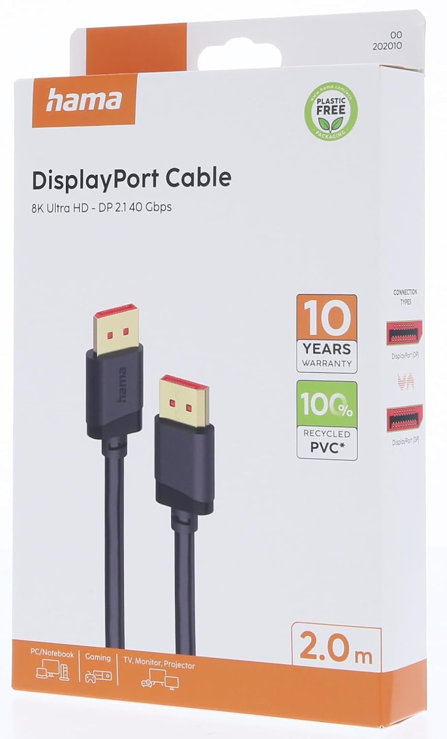 hama Deutschland DisplayPort Kabel DP 2.1 Ultra HD 8K 40Gb/s 2m (Original Import)