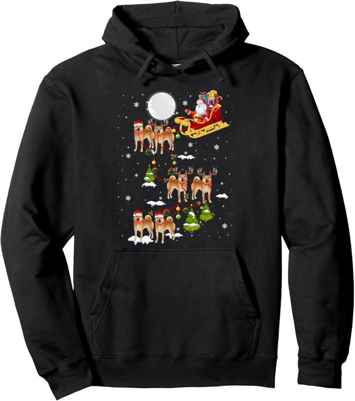 Weihnachtsmann reitet Shiba Inu Schlitten Weihnachten Shiba Inu Rentier Pullover Hoodie