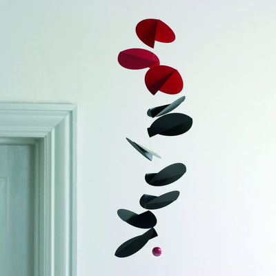 Flensted Mobiles Flensted Mobile Turning Leaves, Schwarz/rot, 82x31 cm, f141s