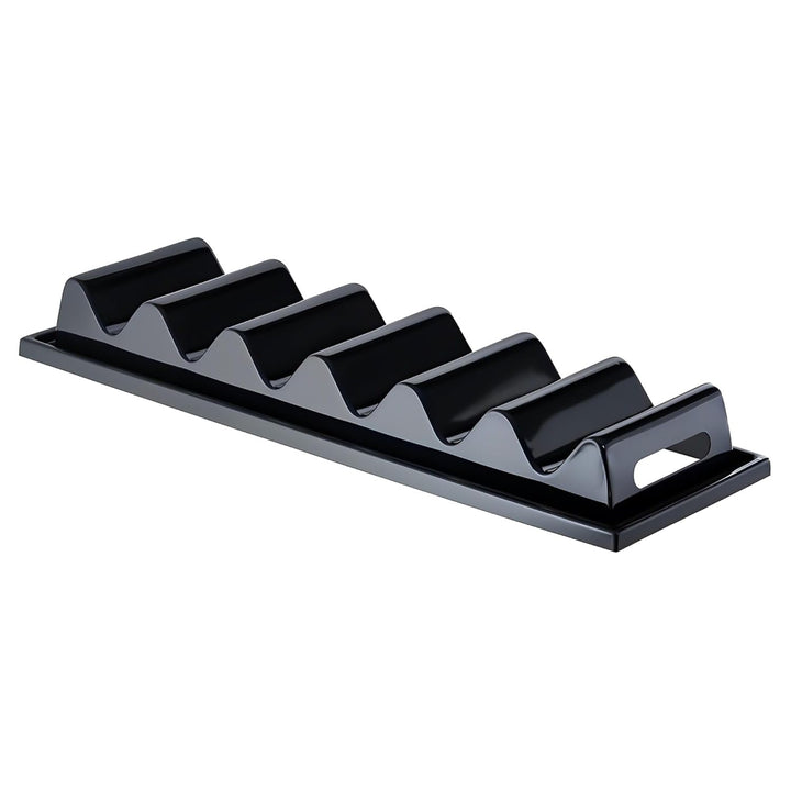 APS 11889 Snackpresenter/Snackwelle - 6 Mulden, 60 x 19 cm, Höhe 7,5 cm, Polystyrol, schwarz, mit Sa